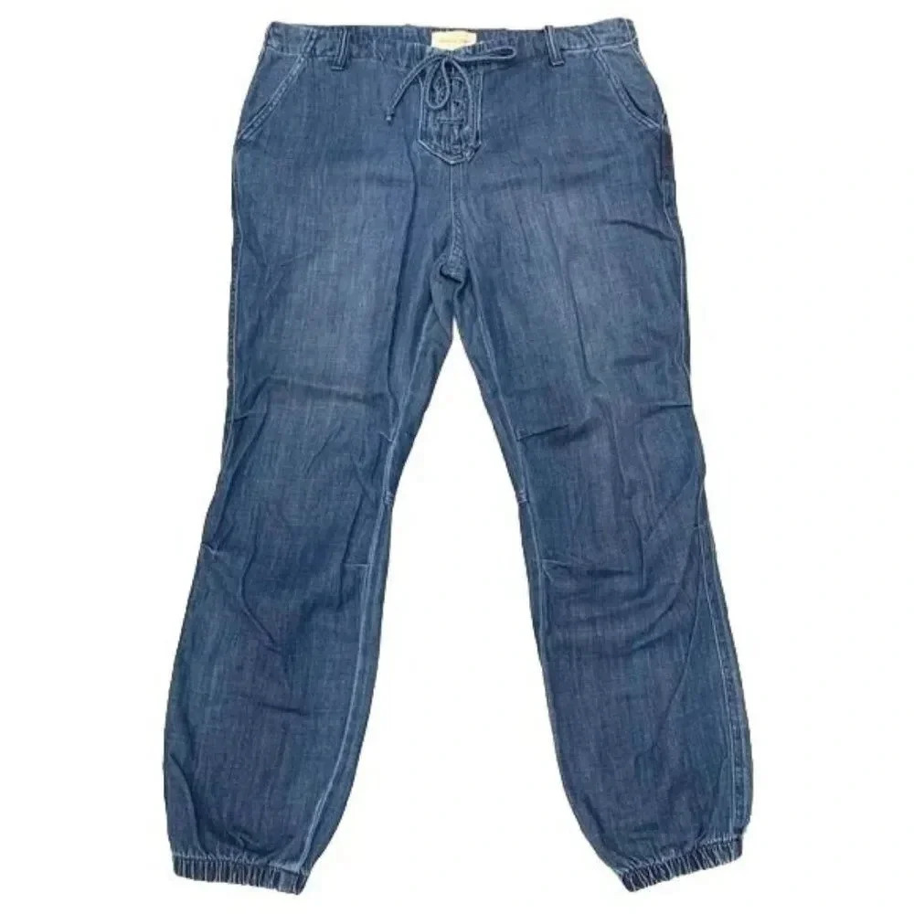 Anthropologie Cloth & Stone Denim Lace Up Joggers